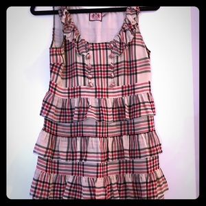 Plaid, ruffled mini dress by Juicy Couture